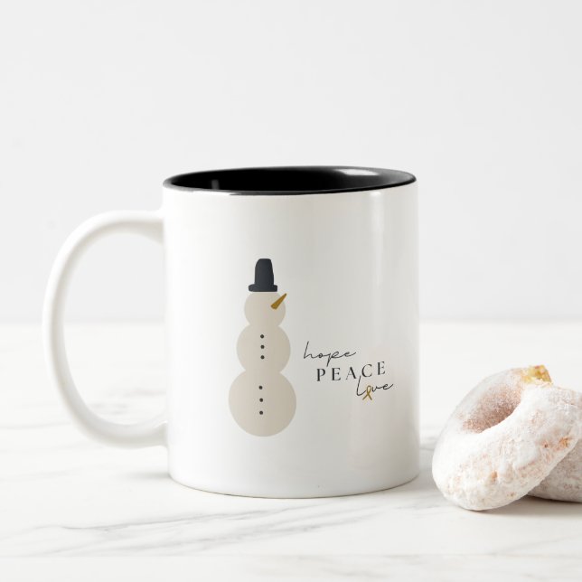 Taza Bicolor navidades de sensibilización sobre cáncer Holiday  (Con donut)