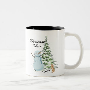 Taza Bicolor Navidades de Snowman vitorean a Winter Wonderland