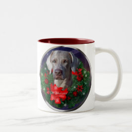 Taza Bicolor Navidades de Weimaraner