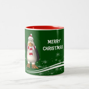 Taza Bicolor Navidades del personalizado Santa Claus Penguin