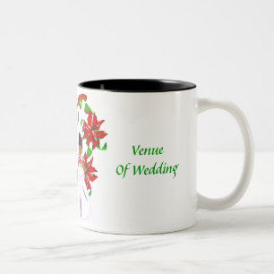 Taza Bicolor Navidades/Diciembre ducha de matrimonio blanco I M