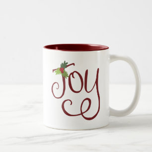 Taza Bicolor Navidades disfrutan de la tipografía manuscrita es