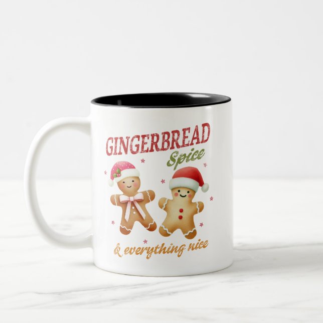Taza Bicolor Navidades divertidos de Gingerbread (Izquierda)