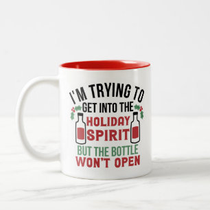 Taza Bicolor Navidades divertidos dicen té de café de vacacione
