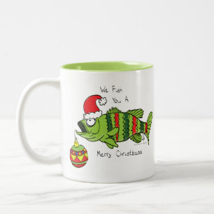 Taza Bicolor Navidades divertidos Personalizado de pescado de p