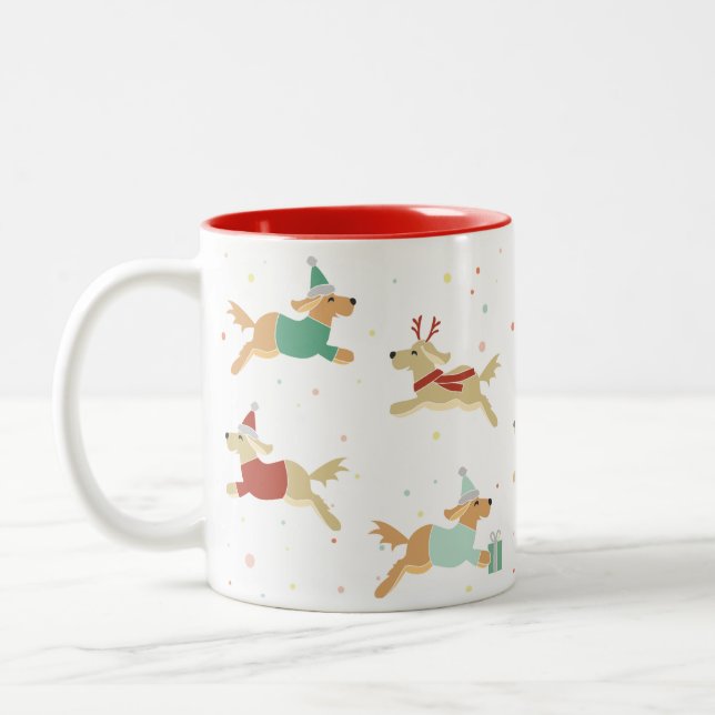 Taza Bicolor Navidades dorados Mug (Izquierda)