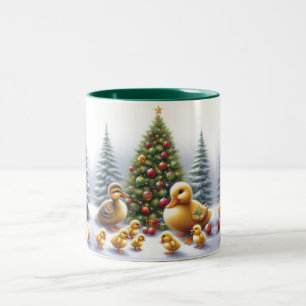Taza Bicolor Navidades Duckling