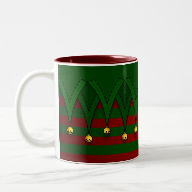 Taza Bicolor Navidades Elf Mugs Festividades Café de vacaciones (Izquierda)