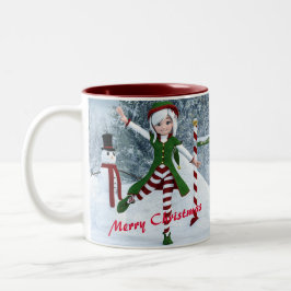 Taza Bicolor Navidades en un bosque de invierno