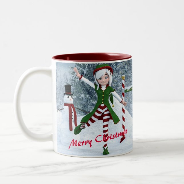 Taza Bicolor Navidades en un bosque de invierno (Izquierda)