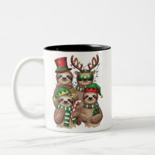 Taza Bicolor Navidades eslovacos Merry Slothmas Sloth Lover Reg