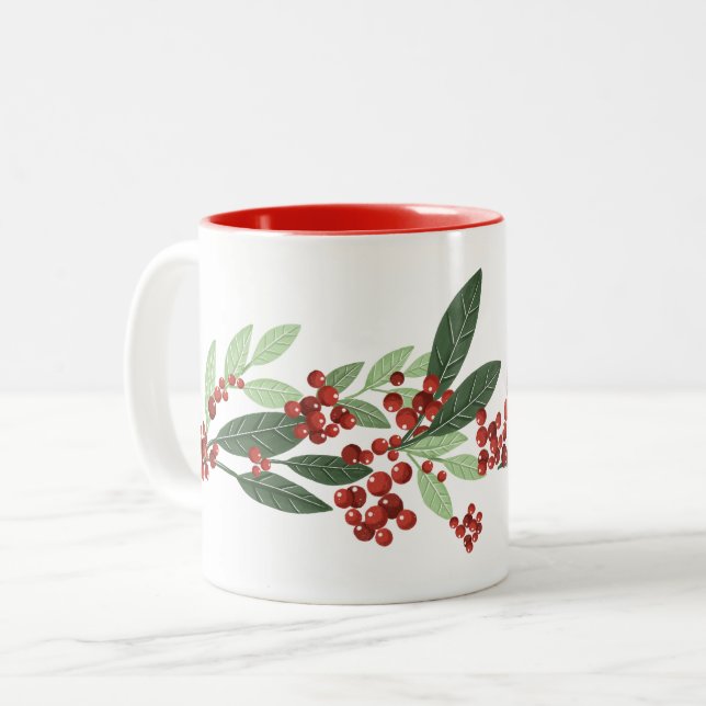 Taza Bicolor Navidades Evergreen Elegance encantados (Anverso izquierdo)