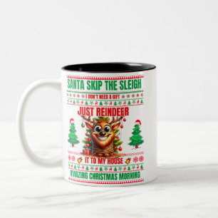 Taza Bicolor Navidades Feliz Navidad Por Regalo De Renos