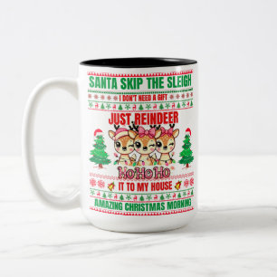 Taza Bicolor Navidades Feliz Navidad Por Regalos Renos