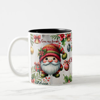 Taza Bicolor Navidades festivos atragantan con gnomos, vista es