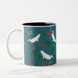 Taza Bicolor Navidades festivos del Ilustracion de ballenas de 