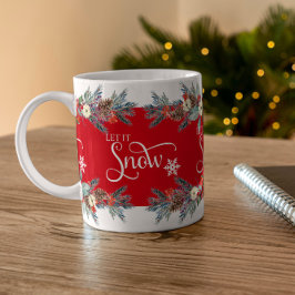 Taza Bicolor Navidades floridos borde-Dejemos que la tipografía