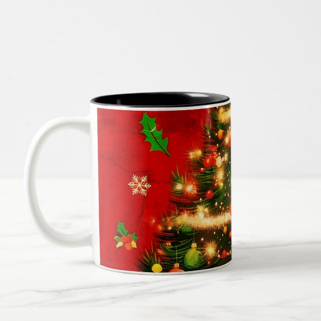 Taza Bicolor Navidades Foto Café Mug (Izquierda)