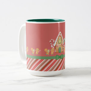 Taza Bicolor Navidades Gingerbread Casa Chocolate Caliente