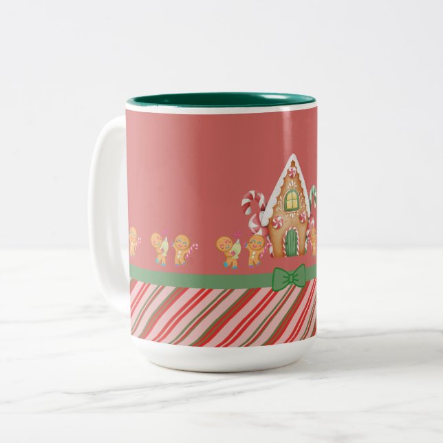 Taza Bicolor Navidades Gingerbread Casa Chocolate Caliente (Anverso izquierdo)