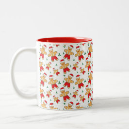 Taza Bicolor Navidades Gingerbread man y Mistletoe