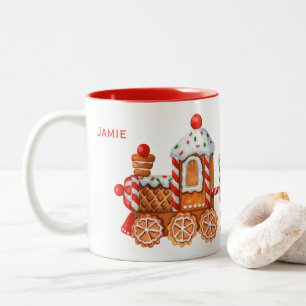 Taza Bicolor Navidades Gingerbread & Peppermint Train