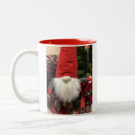 Taza Bicolor Navidades Gnome polaco lituano rojo interior