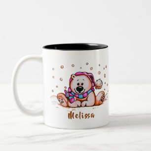 Taza Bicolor Navidades Holiday Cute Bear Winter Mug