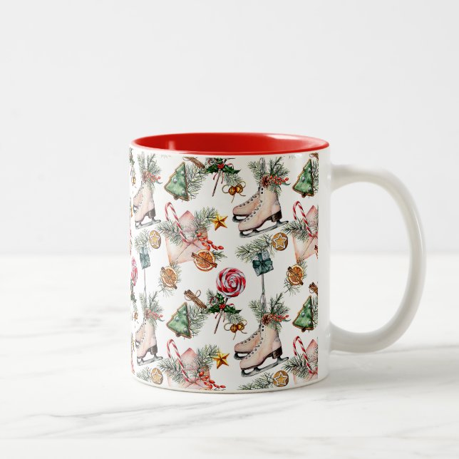Taza Bicolor Navidades Holiday Skates Mug (Derecha)