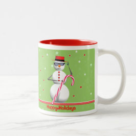 Taza Bicolor Navidades Holiday Snowman