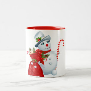 Taza Bicolor Navidades inteligentes Snowman