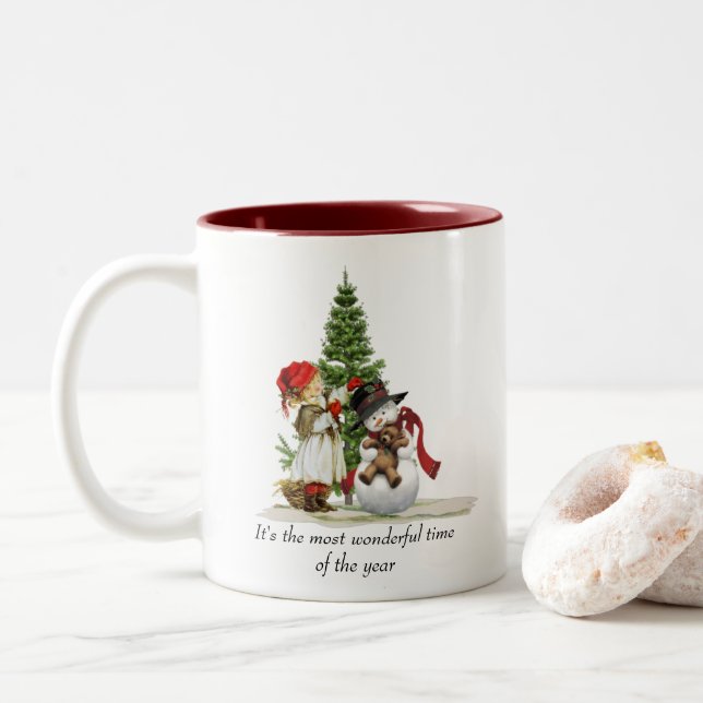 Taza Bicolor Navidades/Invernal Mug (Con donut)