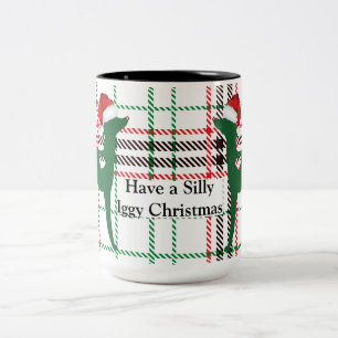 Taza Bicolor Navidades italianos de Greyhound Coffee Mug, santa