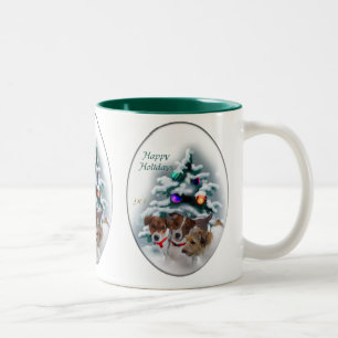 Taza Bicolor Navidades Jack Russell Terrier