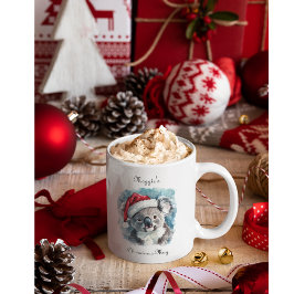 Taza Bicolor Navidades Koala, personalizable