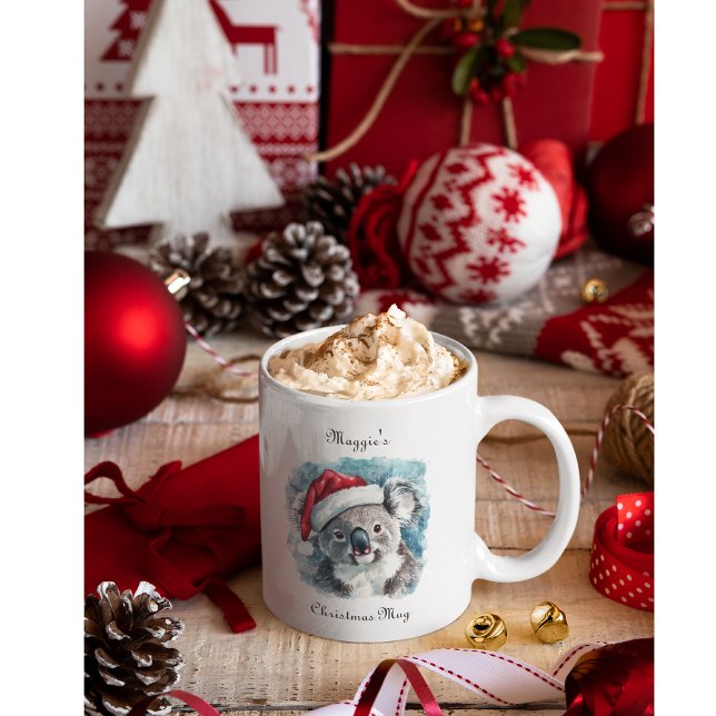 Taza Bicolor Navidades Koala, personalizable (Subido por el creador)