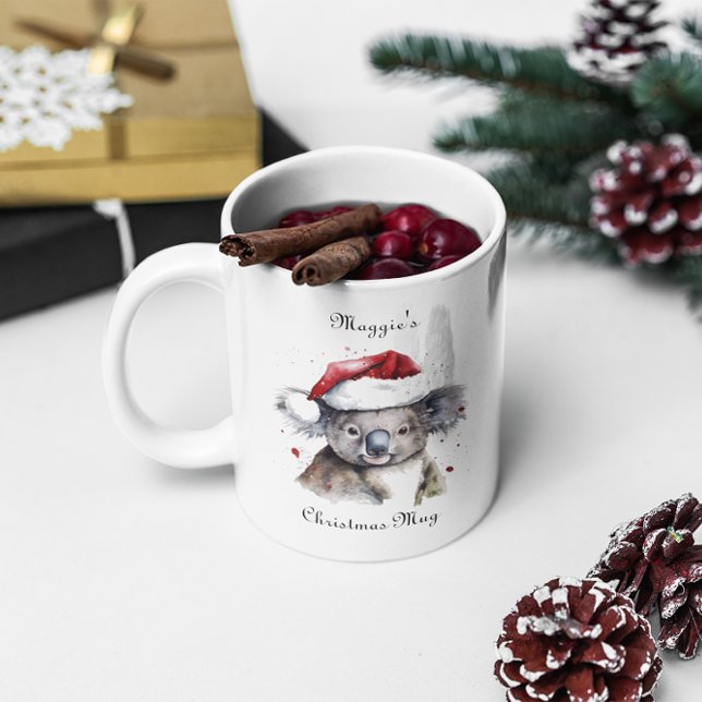 Taza Bicolor Navidades Koala, personalizable (Subido por el creador)