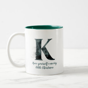 Taza Bicolor Navidades Letra K Alphabet Coffee Mug