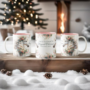 Taza Bicolor Navidades mágicos caballo de Año Nuevo