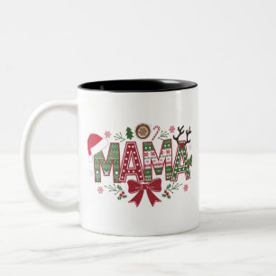 Taza Bicolor Navidades Mama Coquette Bow Mama Claus Tree Cake