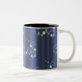 Taza Bicolor Navidades Metálicos Verde azulados, Swirls Blancos