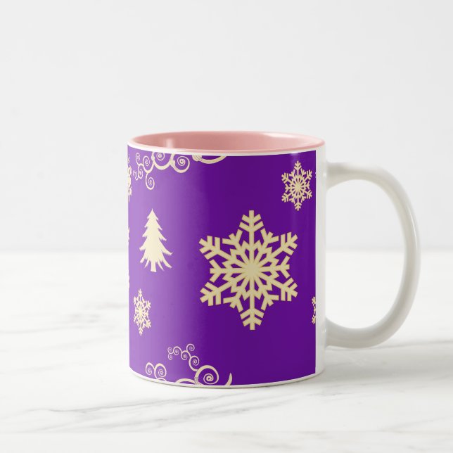 Taza Bicolor Navidades morados (Derecha)