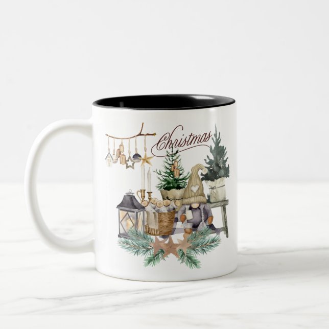Taza Bicolor Navidades Mug #58. 11oz (Izquierda)