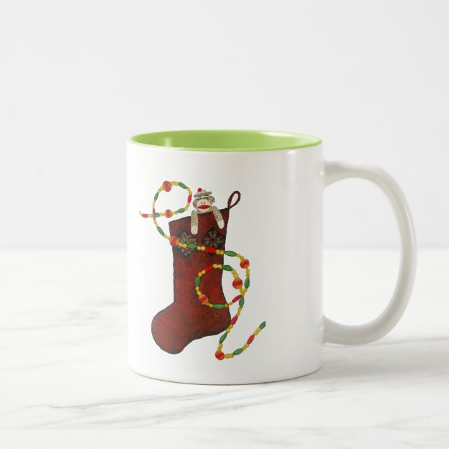 Taza Bicolor Navidades Mug de mono sock (Derecha)