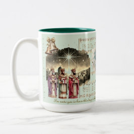Taza Bicolor Navidades Mug Natividad Tres Reyes