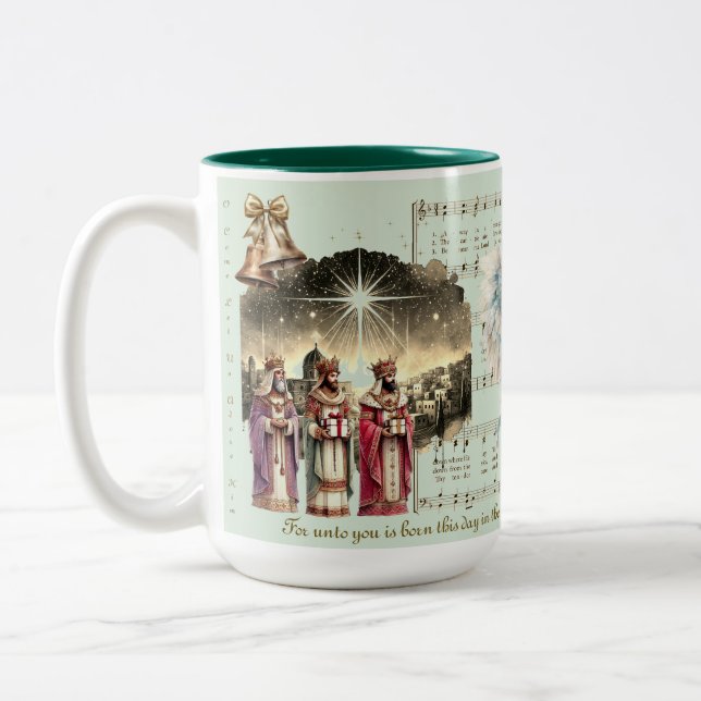 Taza Bicolor Navidades Mug Natividad Tres Reyes (Izquierda)