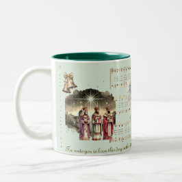 Taza Bicolor Navidades Mug Natividad Tres reyes 11 oz Mug