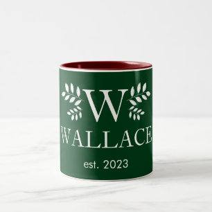 Taza Bicolor Navidades Pareja monograma de vacaciones recién ca