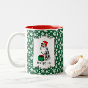 Taza Bicolor Navidades Pastor Australiano (azul merle tan/w 1)