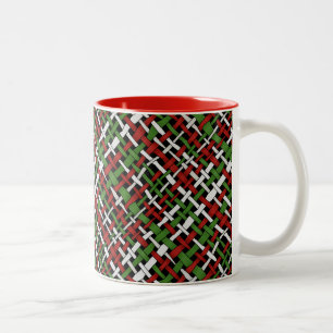 Taza Bicolor Navidades Patrón Burlap Gráfico